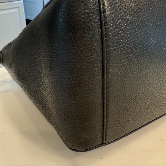 Tory Burch Robinson Black Pebbled Leather Tote  Double Zip Handbag/crossbody - Picture 16 of 16